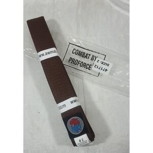 Awma ProForce II 1.5" Double Wrap Solid Karate Belt #471712 - Brown - Size 2
